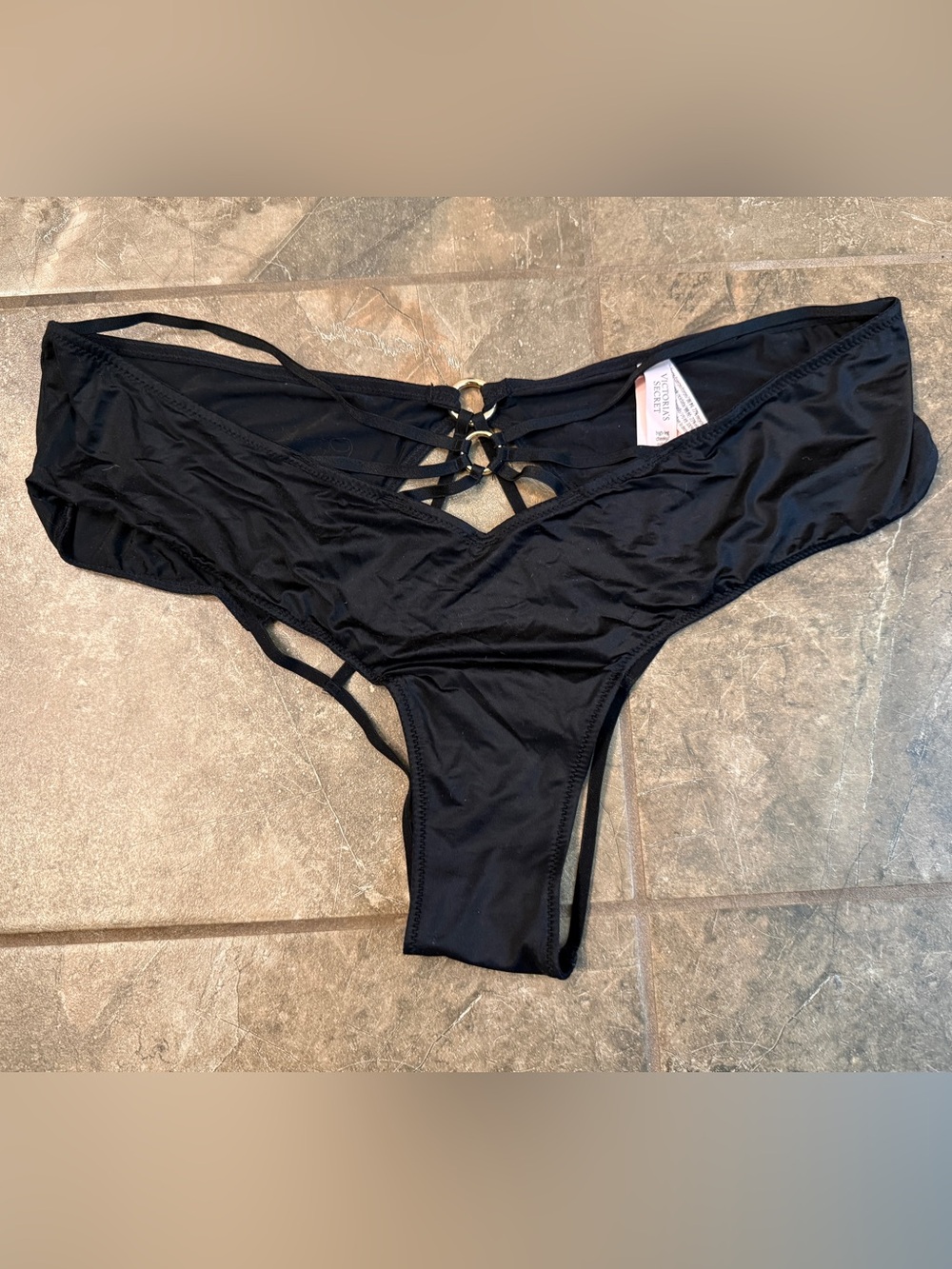 Victoria's Secret Black Strappy Panties